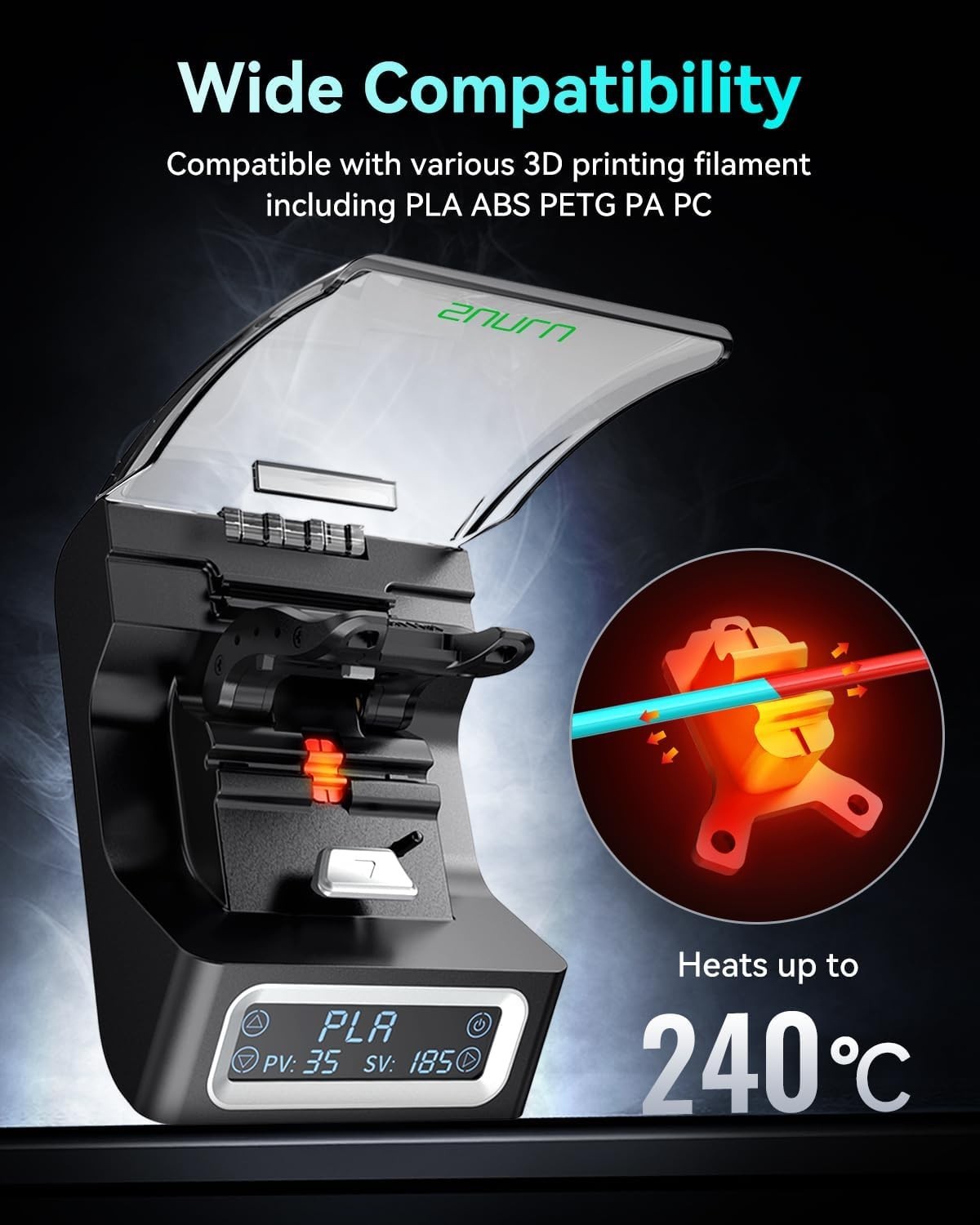 Filament Connector 1.75mm Fast Heating Fuser for 3D Printer Filament Up to 240°C