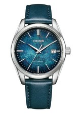 Citizen NB1060-12L Automatic Men's Watch Blue Sunburst Dial Leather Strap