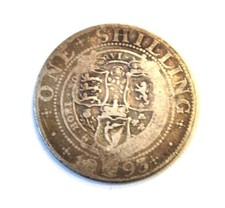 Antique 1893 QUEEN VICTORIA 3rd Portrait .925 SILVER 'Old Head' One Shilling P28
