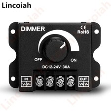 LED Dimmer Controller DC12–24V 30A PWM Drehregler Ein/Aus Alu Gehäuse