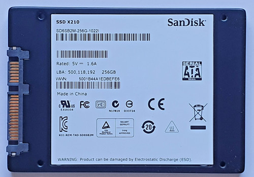 256 GB SATA III SanDisk X210 SD6SB2M-256G-1022I 2D-NAND MLC SSD 2.5" Festplatte