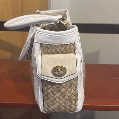 バッグ Coach Soho Straw Tote Bag Basket Y2K Coach Soho Straw Tote Bag White 3237 - Gem