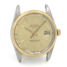Men's Rolex Date Ref. 15053 34mm Champagne Dial Engine Turned Bezel #W295796-1