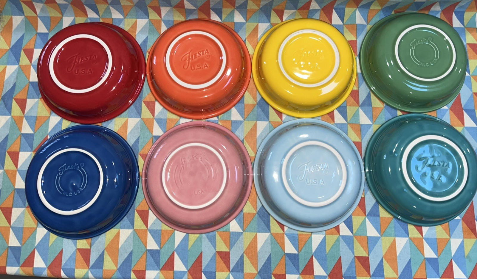 NEW FIESTA 8 Medium bowls BRIGHT RAINBOW mix SET 19 oz  FIESTAWARE FREE SHIPPING