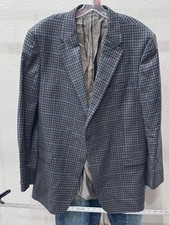 Hickey Freeman Wool Check Jacket Coat 46 L
