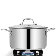 NutriChef 6Qt Induction Pot w/Lid, 500°F Heat Resistant