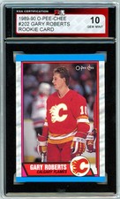 1989/90 OPC O-Pee-Chee Gary Roberts #202 Graded Rookie Card KSA 10. rookie card picture