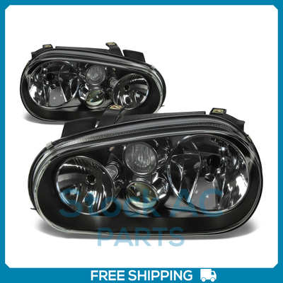 #ad Headlights Euro Golf Iv 1999 2006 Black Housing Lamp for Volkswagen $123.99