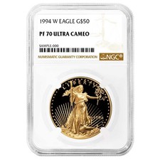 1994-W Proof $50 American Gold Eagle 1 oz NGC PF70UC Brown Label 5776.06 per troy oz