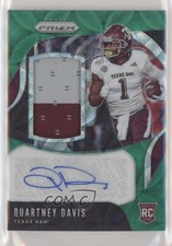2020 Chronicles Draft Picks Green Prizm 3/49 Quartney Davis #21 Patch Auto a8r