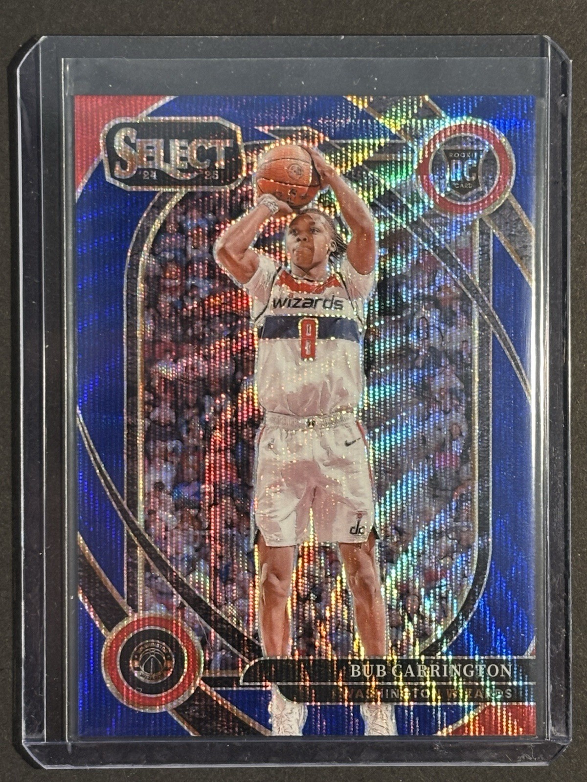 2024-25 Panini Select #266 Bub Carrington Blue Wave Prizm #/75 Rookie RC 🔥🔥🔥