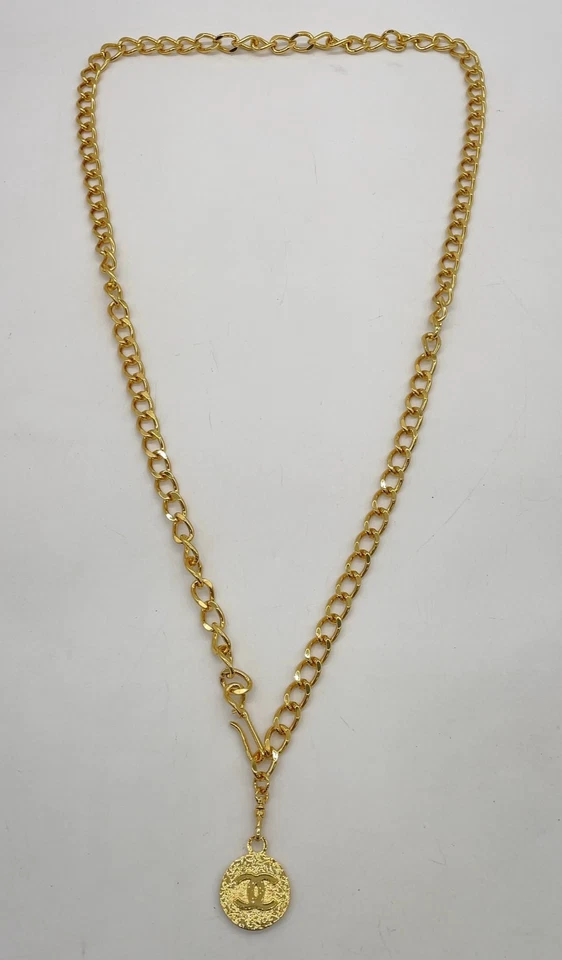 Auth Chanel Coco Mark Logo Engraved GP Chain Belt W/Box SK090446 - Image 4 of 4