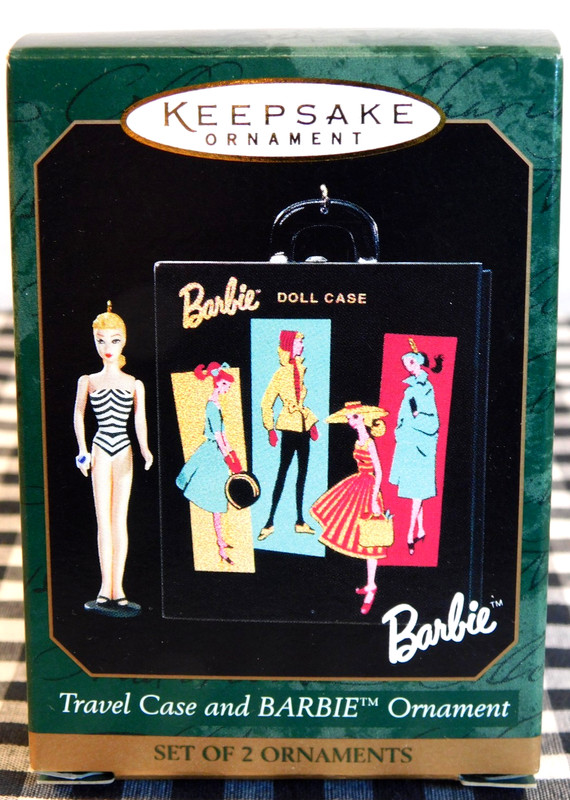 Vintage Hallmark Keepsake Ornament Miniature Barbie and Travel Case 1999 Mint in