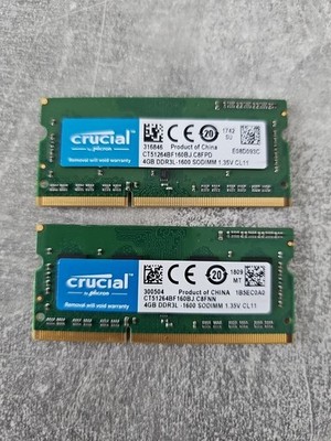 2x4GB DDR3L RAM Crucial by Micron PC3L-12800S (1600 MHz)   CL11 Speicher 
