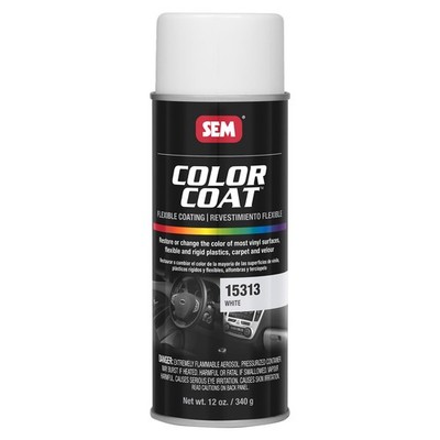 SEM Color Coat White Flexible Vinyl Spray Auto Paint 12 oz. SEM 15313