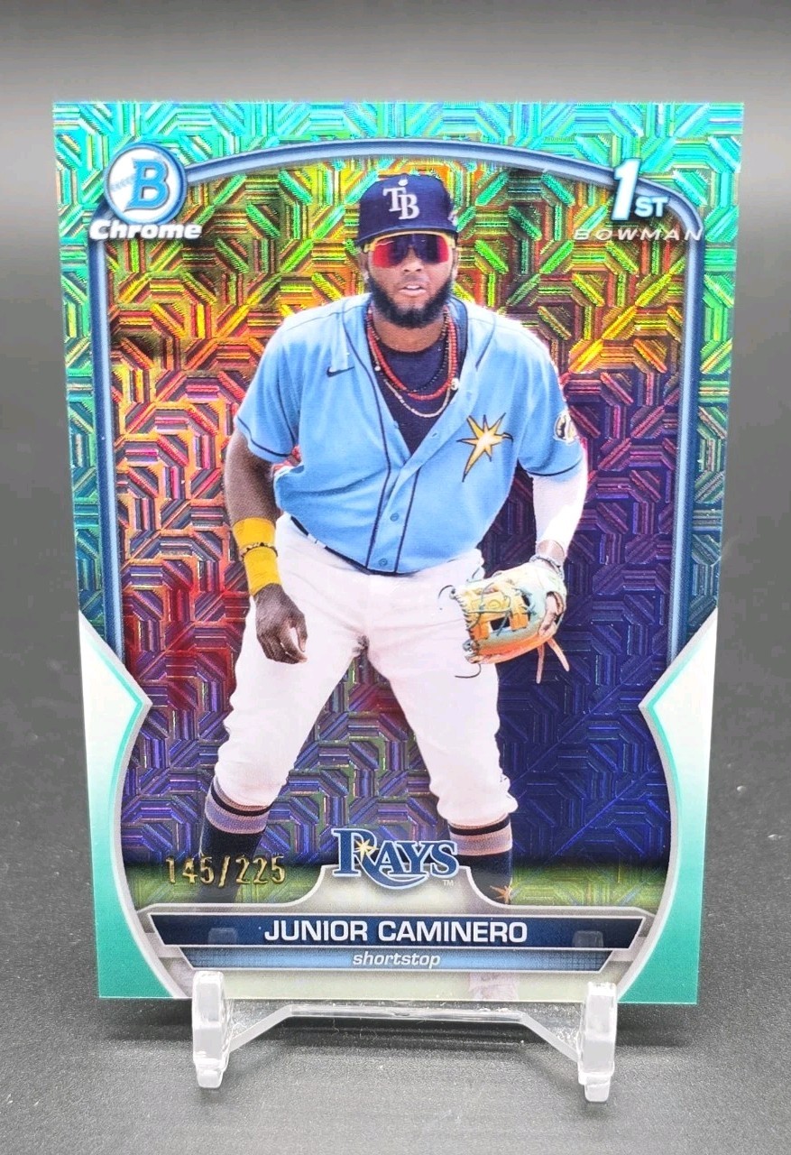 2023 Bowman - Chrome Prospects Junior Caminero #BCP-61 Aqua Mojo Refractor /225