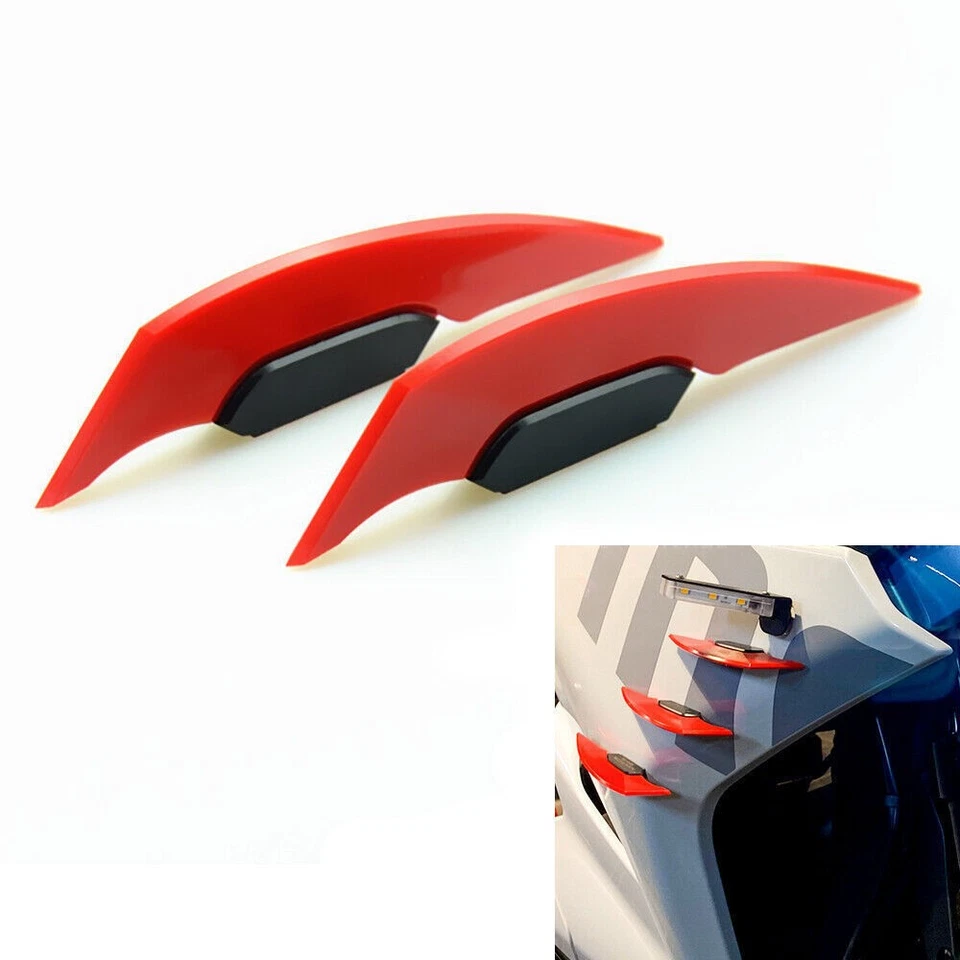 Alerón aerodinámico universal para motocicleta 2 piezas ala adhesiva lateral ala Foto 2 de 4