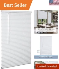 Aluminum Mini Blinds 46x60 Inches Room Darkening Cordless White Indoor Window...
