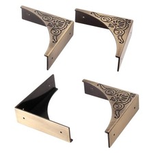 4Pcs Bronze Metal Corner Protectors - Elegant Edge Guards for Furniture Safety
