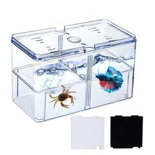 Small Betta Fish Tank, 3-in-1 Stackable Mini Divided Clear Lid