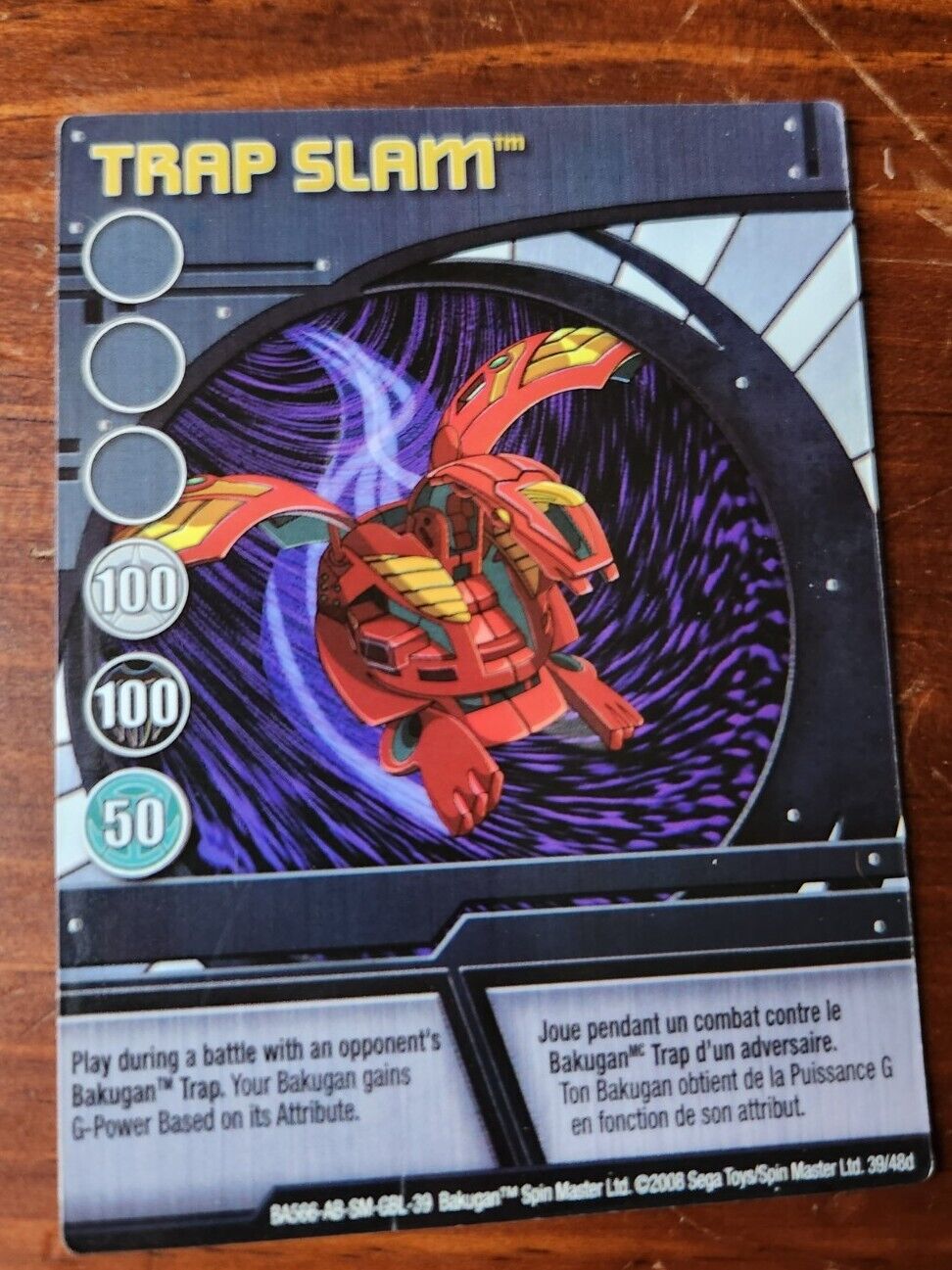 Bakugan Series 8 - 39/48N Blue Ability Card - Trap Slam