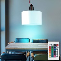 HäNgelampe Pendellampe Wohnzimmerleuchte Weiß Dimmbar Fernbedienung Rgb Led