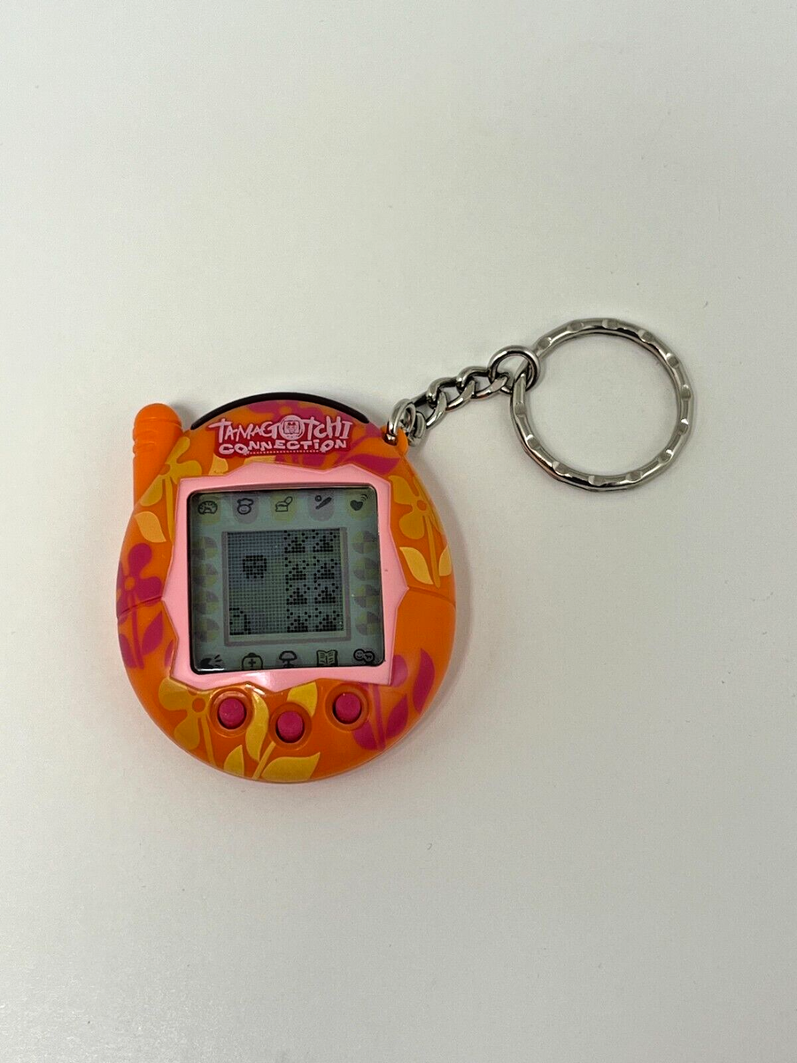 Tamagotchi Connection V3 Orange with Flowers 2004 Rare Vintage