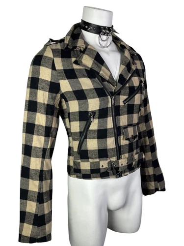 TRIPP FLANNEL GRUNGE ROCKABILLY MOTORCYCLE EMO ROCK MOTO BIKER PUNK COAT JACKET image 7