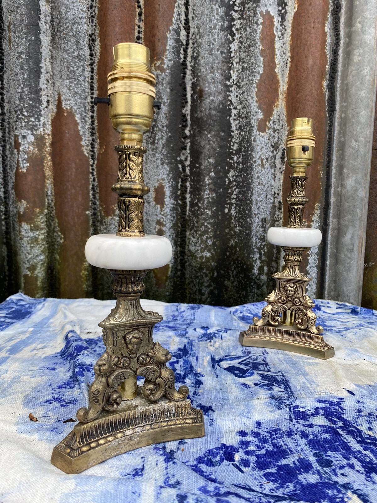 Vintage Pair Table Lamps eBay