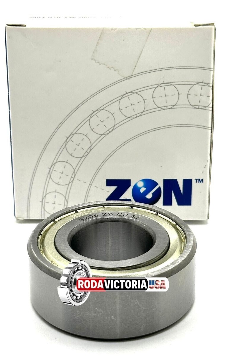 ZEN 3206 ZZ ANGULAR CONTACT BALL BEARING, METAL SHIELDED 30x62x23