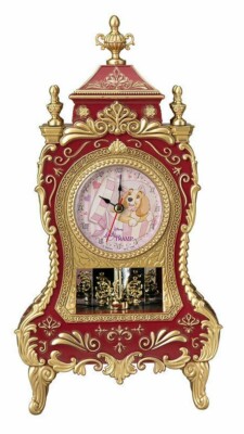 Disney Lady and the Tramp Premium Gorgeous Swing Clock Figure Red