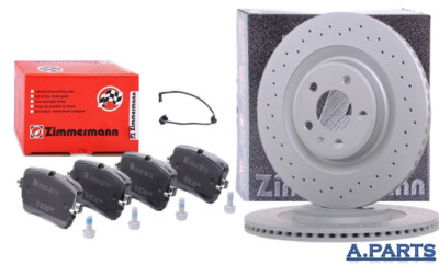 ZIMMERMANN BREMSENSATZ GELOCHT MIT WK 350mm HINTEN AUDI A8 4N2 4N8 4NC 4NL Q7 4M