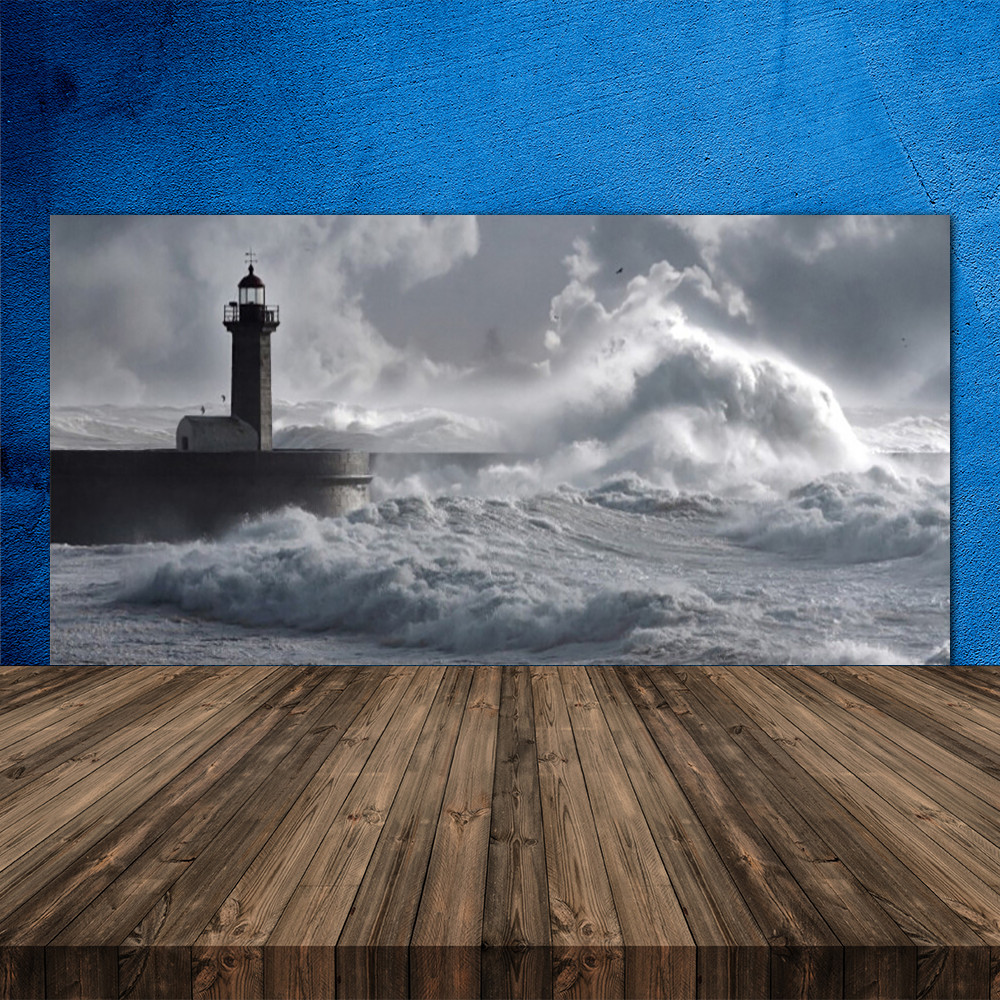 Crédence de cuisine en verre trempé 120x60 paysage marin premium