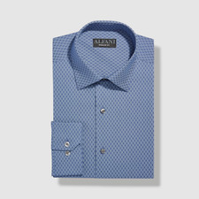 Alfani Men's Regular Fit Honeycomb Dress Shirt, Navy, XL 17-17 1/2, 32-33