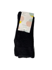 Shimera Women Crew Fuzzy Sock 2 Pairs Black Shoe Size 6-10.5