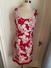 TALBOTS LOVELY RED STRETCH SHEATH  DRESS-SIZE4-NWOT-97% COTTON 3% SPANDEX!!