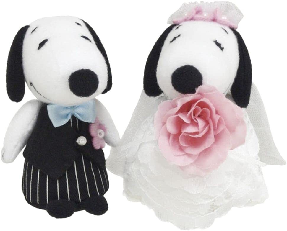 SNOOPY & BELLE Wedding Dolls Plush 3.15 inch (8cm) Yoshitoku