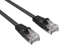 7ft Cat6 Flat Ethernet Network Patch Cable UTP Snagless 32AWG Bare Copper, Black