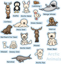 Arctic Animals Fels Figures for Flannel Board Interactive Teaching Aide for Kids