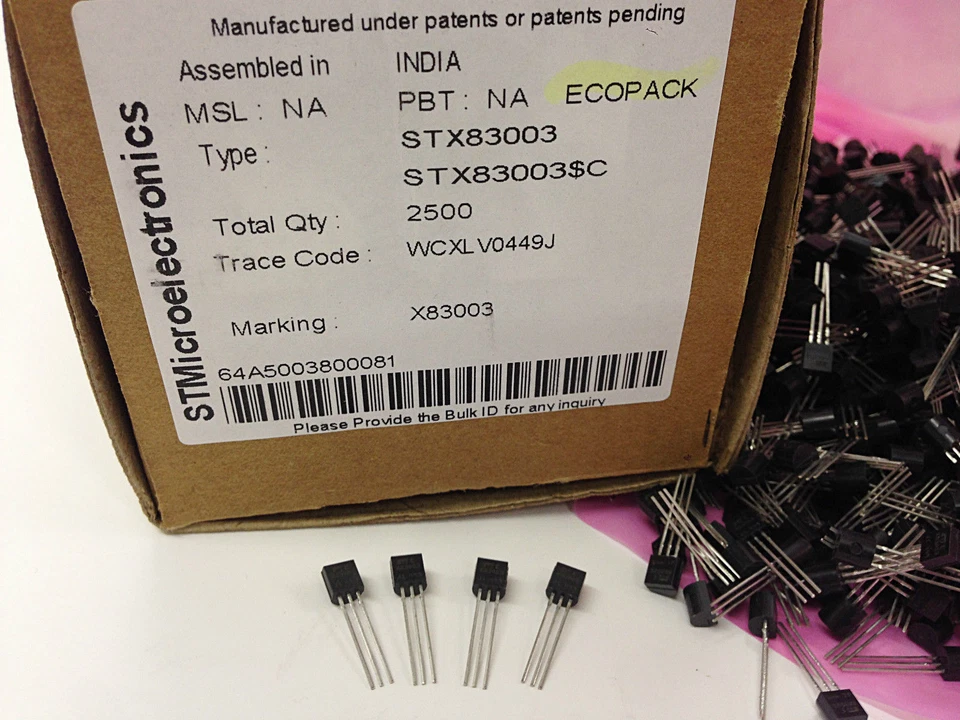 300 Stück / 300 pieces STX83003 700V 1A  NPN TRANSISTOR  see also PNP STX93003 - Bild 3 von 4