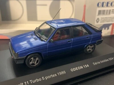 ODEON 154 RENAULT 11 TURBO 5 PORTES 1986 BLEU LUMIERE 1/43
