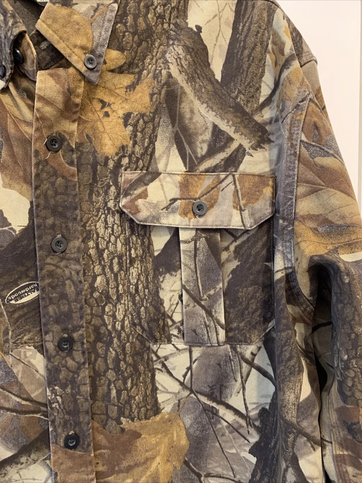 WALLS HUNTING Camouflage REALTREE HARDWOODS JACKET, HEAVY SHIRT MEN SZ M - Image 2 of 4
