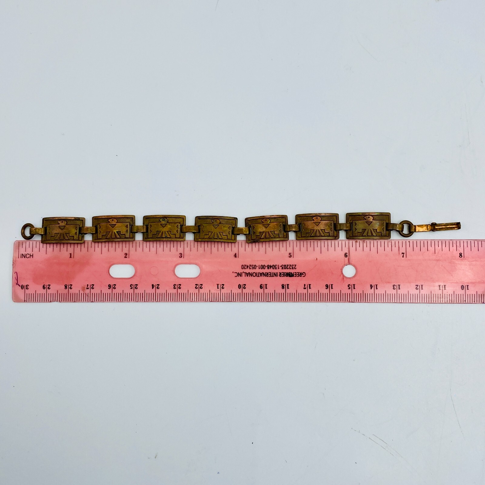 Vintage Solid Copper Thunderbird Panel Link Brace… - image 4