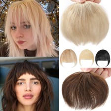 Clearance Clip In Thick Bangs Choppy Fringe 100 Real Remy Human Hair Extensions