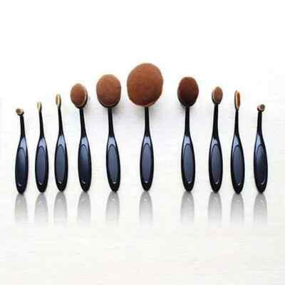 Styler Cosmetics Professional 10 Piece Oval Makeup Brush Set Rose Gold