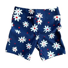 LuLaRoe Kids Size 12 Biker Shorts   Americana Collection   Navy Blue w/Daisies