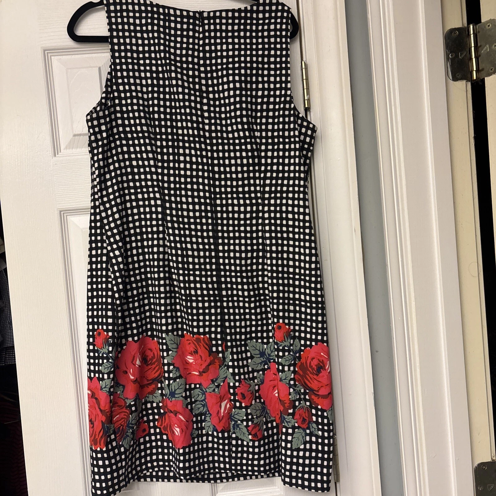 Abito tubino donna Alyx senza maniche taglia 16 nero bianco rosso. Ufficio casual