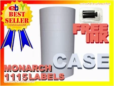1 CASE WHITE LABEL FOR MONARCH 1115 PRICING GUN 16 SLEEVES=160 ROLLS
