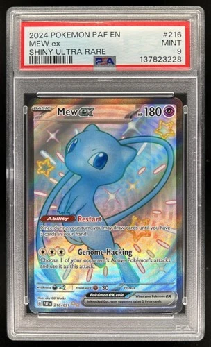 2024 Pokemon Paldean Fates Mew ex Shiny Ultra Rare #216/091 PSA 9