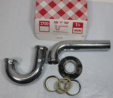 Dearborn Brass Tubular P-Trap 1-1/4", Part No. 2700 Chrome Plated Brass